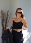 Siyah Dantel Detay Crop Atlet