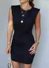 Siyah Düğüm Detay Mini Elbise