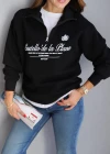 Siyah Fermuarlı Sweat