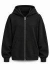 Siyah Fermuarlı Sweatshirt