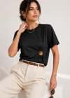 Siyah Gold Tokalı Tshirt