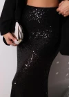 Siyah Maxi Payetli Etek