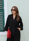 Black Oversize Button Detail Jacket
