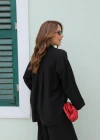 Black Oversize Button Detail Jacket