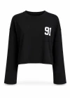 Siyah Rakam Baskı Detay Modal Sweatshirt