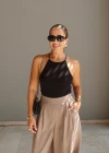 Siyah Sırt Detay Bodysuit