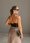 Siyah Sırt Detay Bodysuit