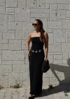 Siyah Straplez Maxi Elbise
