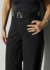 Siyah Taşlı Jean Pantolon