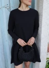 Black Long Sleeve Short Dress