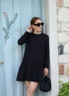 Black Long Sleeve Short Dress