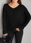 Siyah V Yaka Bluz