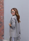 SOFT HAKİ Şerit Detay Blazer Pantolon Takım