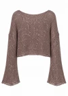 Vizon Pullu Merserize Crop Bluz