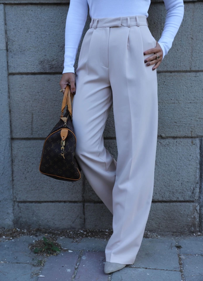 Beige Bel Detay Pantolon