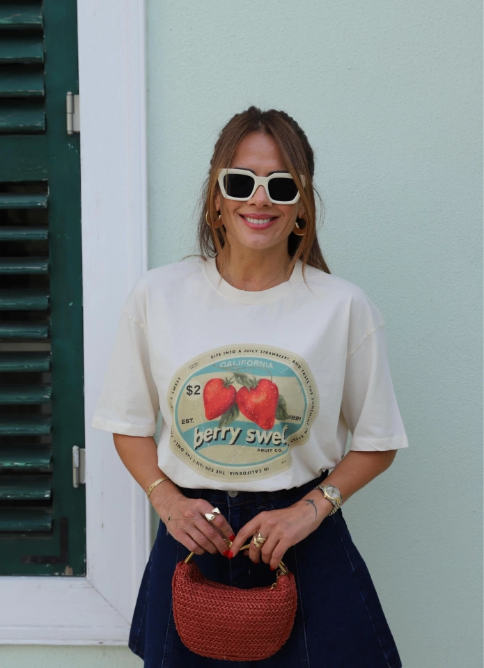 Çilek Baskılı Tshirt