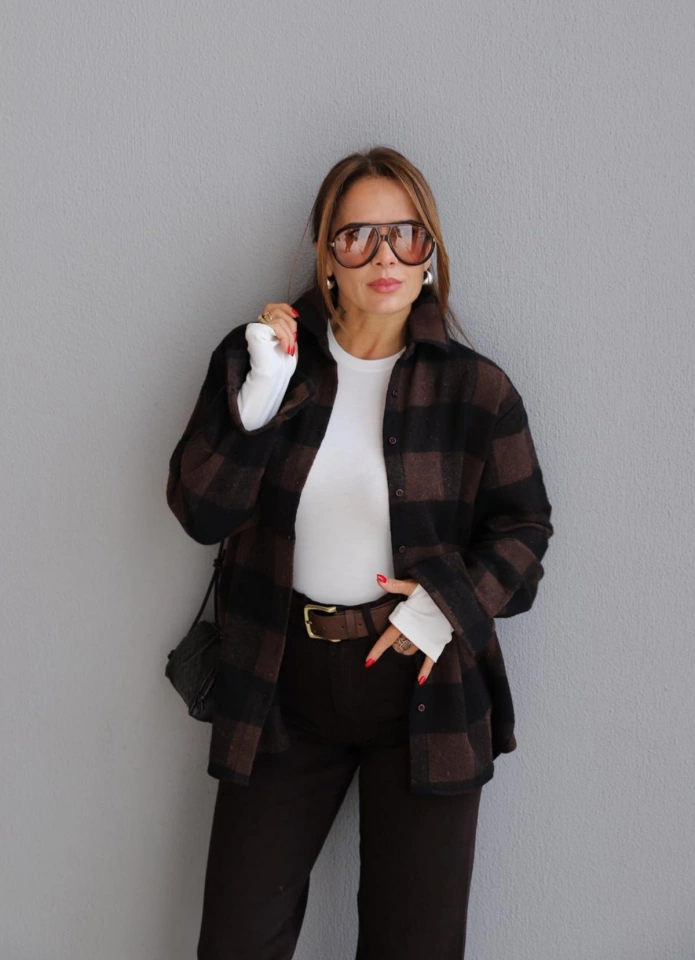 Kahverengi Ekose Gömlek