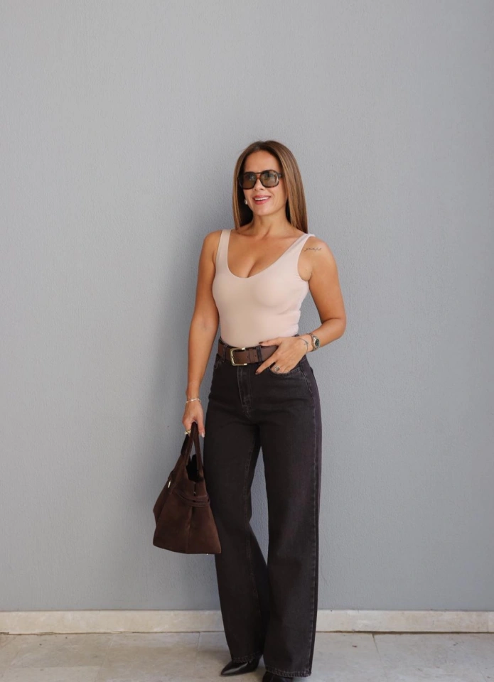 Brown Straight Jeans