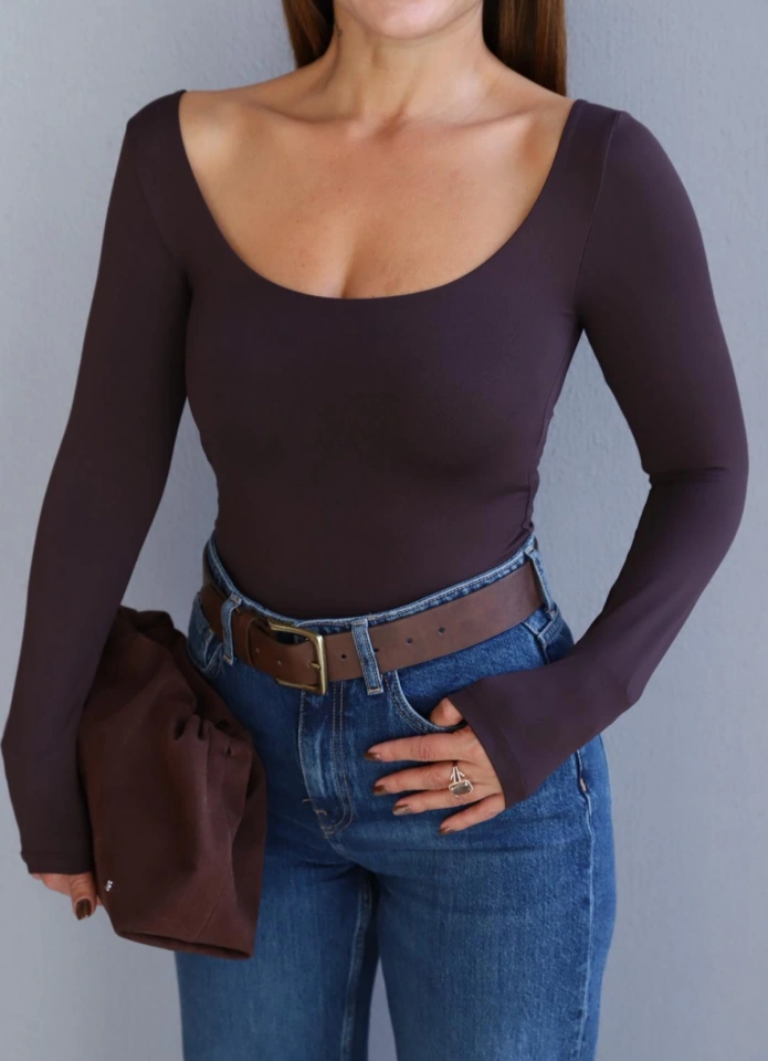 Kahverengi U Yaka Body