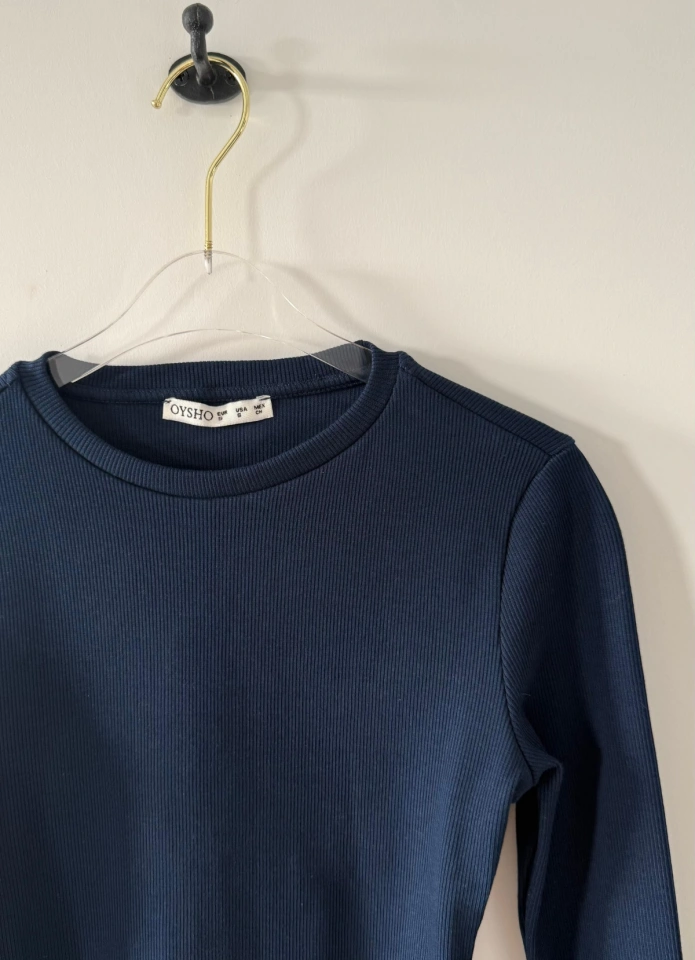 Navy Ribbed Bodysuit