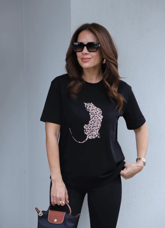 Leopar Detay Oversize Tshirt