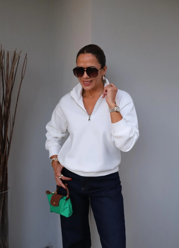 Ön Fermuar Detay Sweatshirt