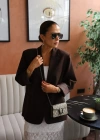 Acı Kahverengi Oversize Blazer Ceket