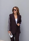 Acı Kahverengi Şerit Detay Blazer Pantolon Takım