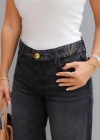 Antrasit Bel Nakış Detay Jean Pantolon