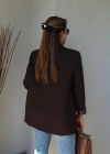 Kahverengi Astarlı Blazer Ceket
