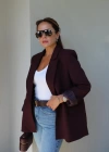Bordo Astarlı Blazer Ceket