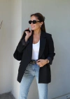 Siyah Astarlı Blazer Ceket