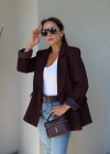 Bordo Astarlı Blazer Ceket