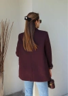 Bordo Astarlı Blazer Ceket