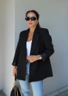 Siyah Astarlı Blazer Ceket