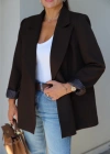 Kahverengi Astarlı Blazer Ceket