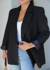 Siyah Astarlı Blazer Ceket