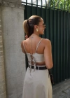 Beige Bel Detay Kemerli Etek Taşlı Crop Takım