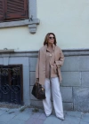 Beige Bel Detay Pantolon