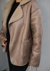 Beige Cep Detay Içi Kürklü Mont