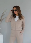 Beige Dikiş Detay Eşofman Takım