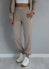Beige Dikiş Detay Eşofman Takım