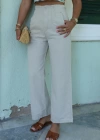 Bel Detay Keten Pantolon