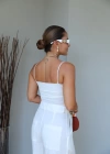 Beyaz Askılı Crop