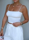 Beyaz Askılı Crop