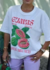 Beyaz Baskılı Tshirt
