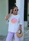 Beyaz Baskılı Tshirt