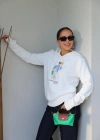 Beyaz Teddy Baskılı Sweatshirt