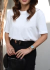 Beyaz Tok Doku Basic Tshirt