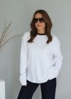Beyaz Uzun Kol Tshirt